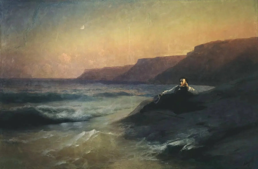 Alexander Pushkin on the Black Sea coast - Ivan Aivazovsky
