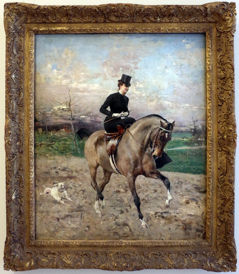 Alice Regnault on horseback - Giovanni Boldini