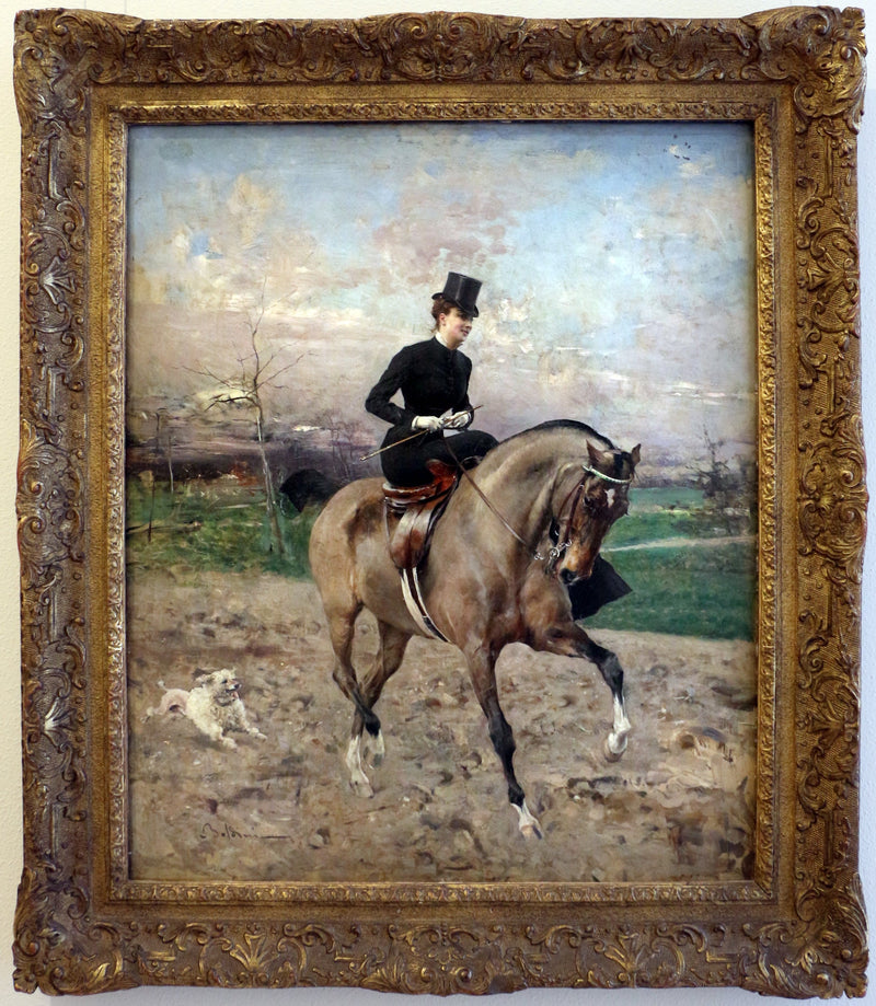 Alice Regnault on horseback - Giovanni Boldini