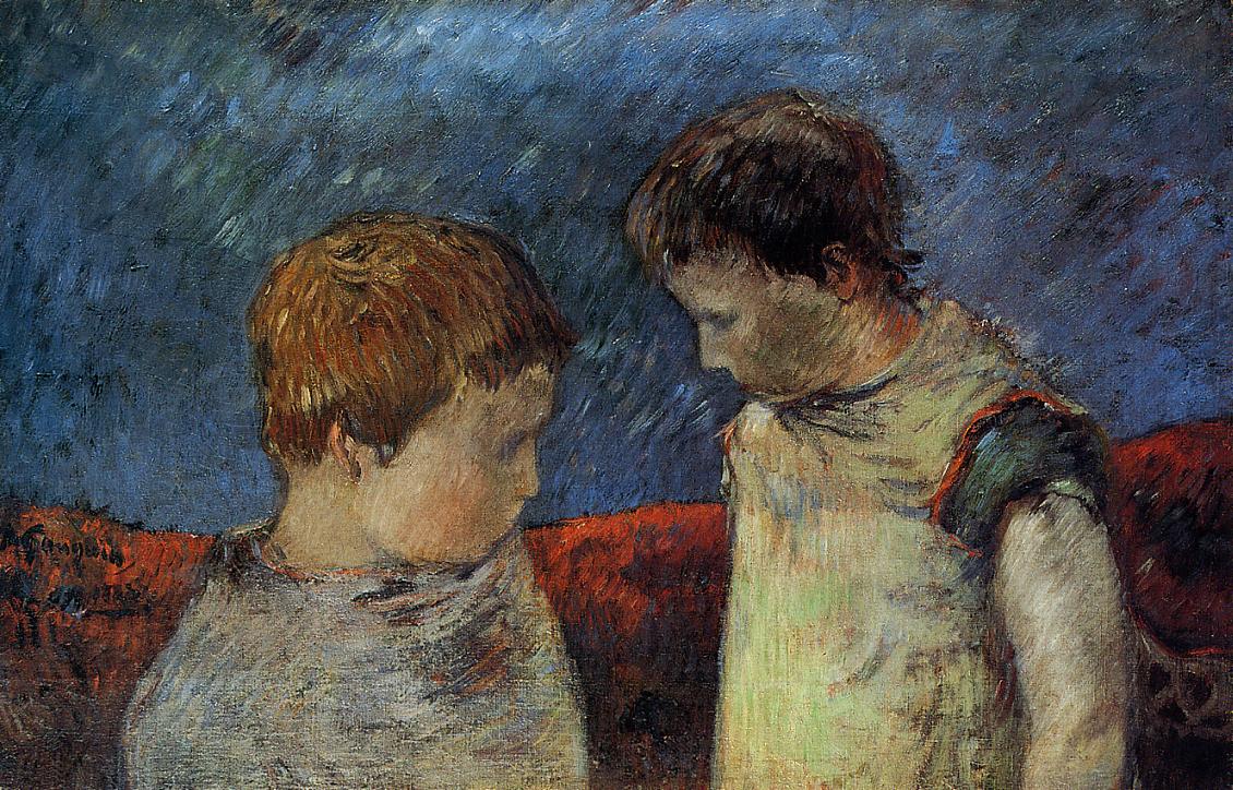 Aline Gauguin and one of his brothers - Paul Gauguin