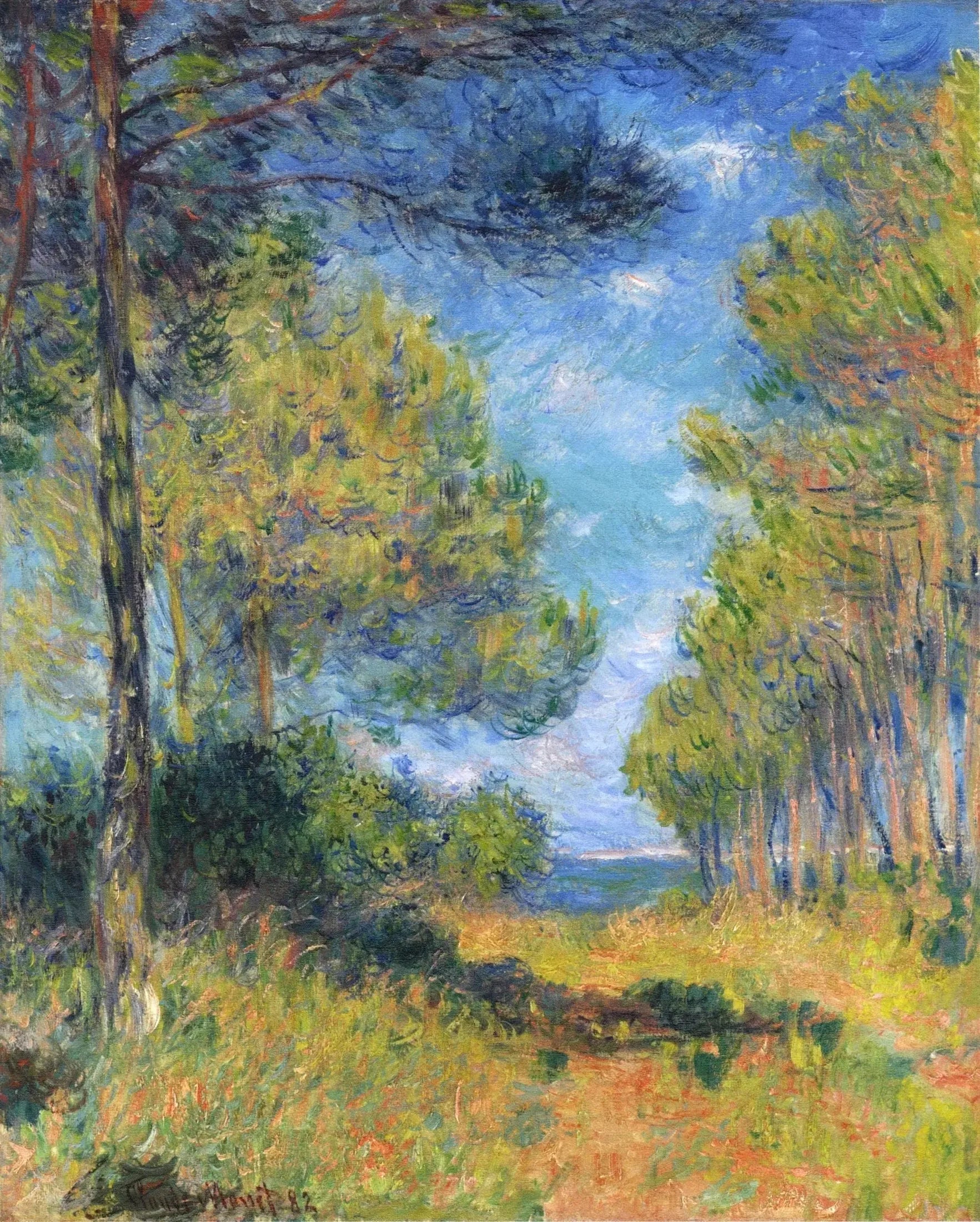 Allée de sapins à Varengeville - Claude Monet image 1 tableau peint à l’huile sur toile