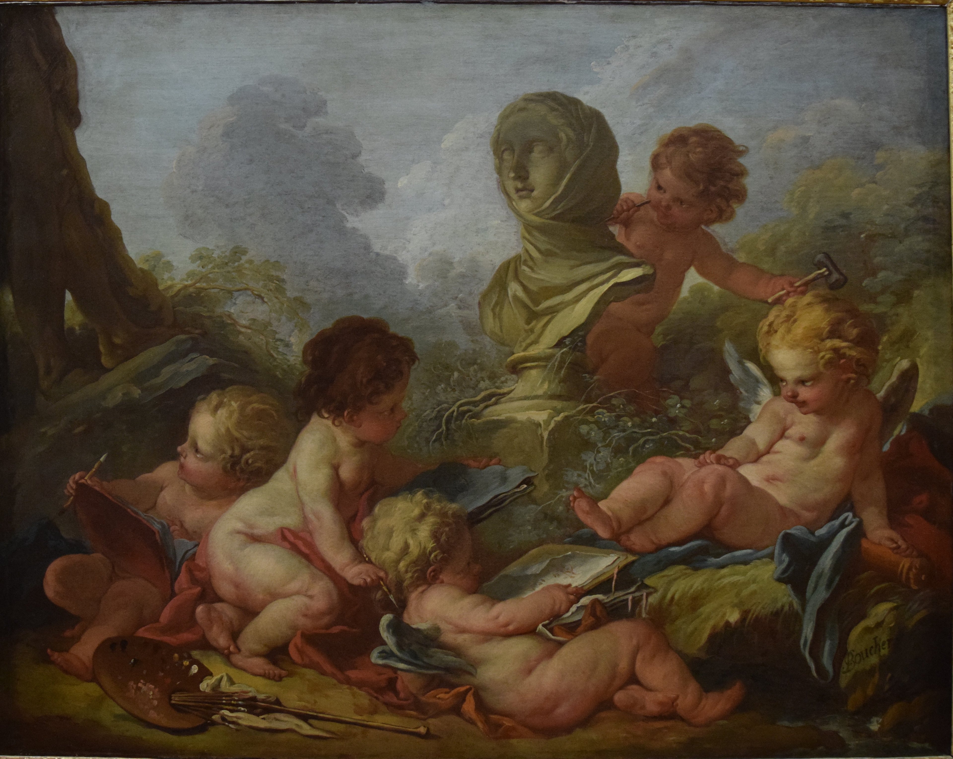Allegory of Painting and Sculpture - François Boucher