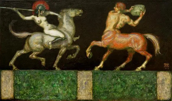 Amazon and Centaur - Franz von Stuck