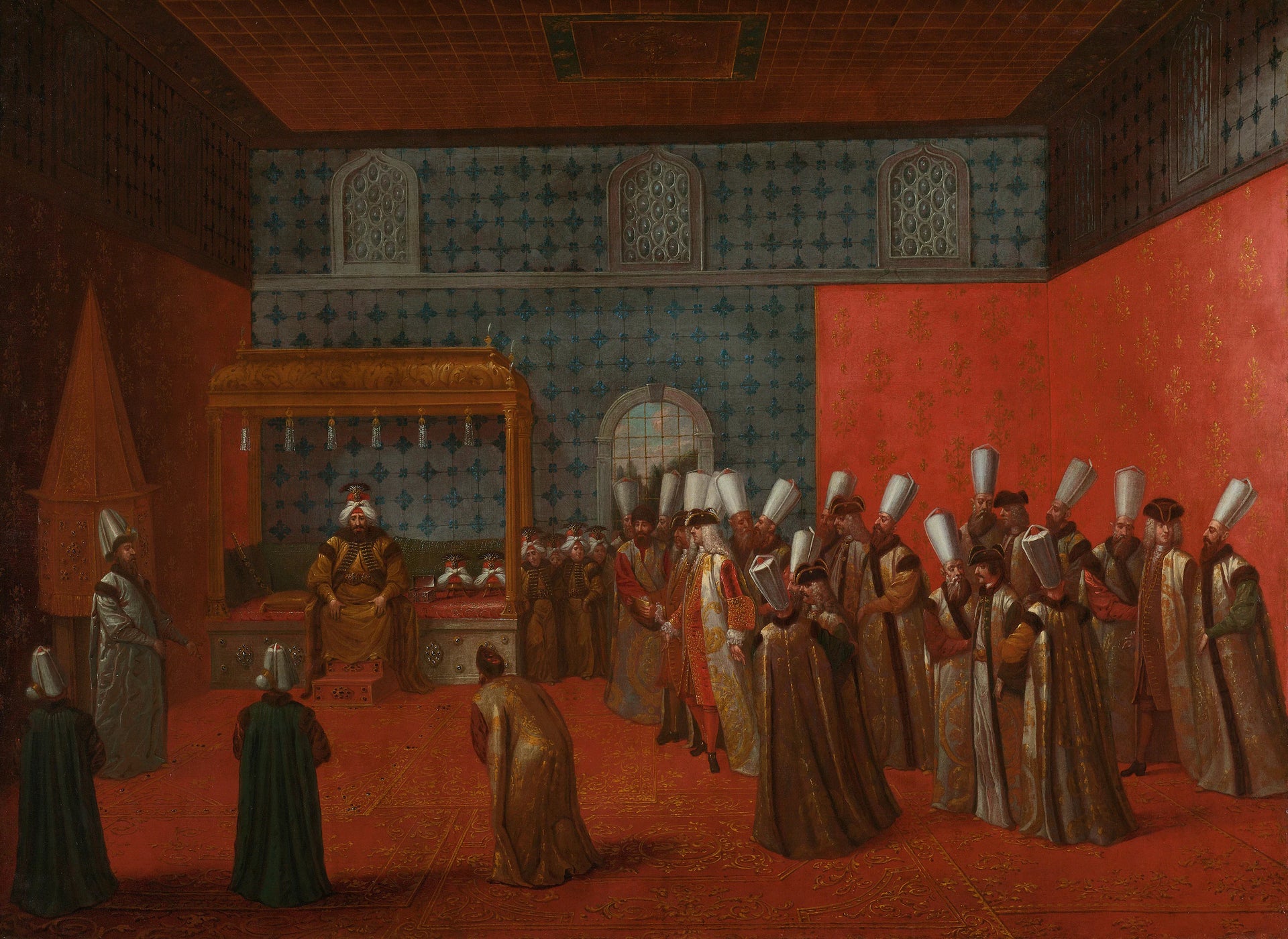 L'Ambassadeur Cornelis Calkoen a une audience avec le Sultan Ahmed III - Jean-Baptiste van Mour