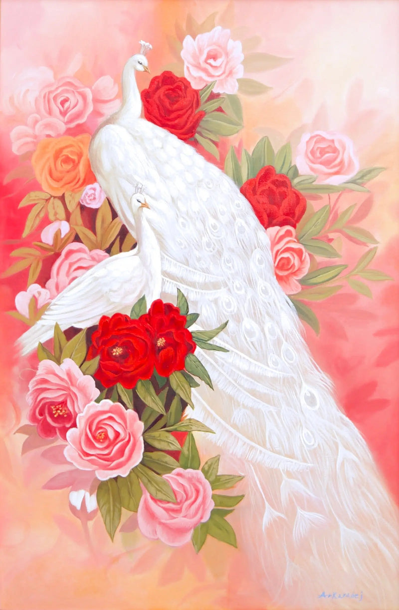 Love and White Peacock | 60 x 90 cm