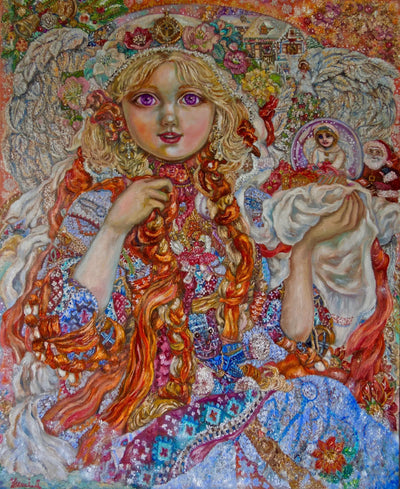 An angel celebrating Christmas - Yumi Sugai Reproductions de tableaux à la peinture à l’huile