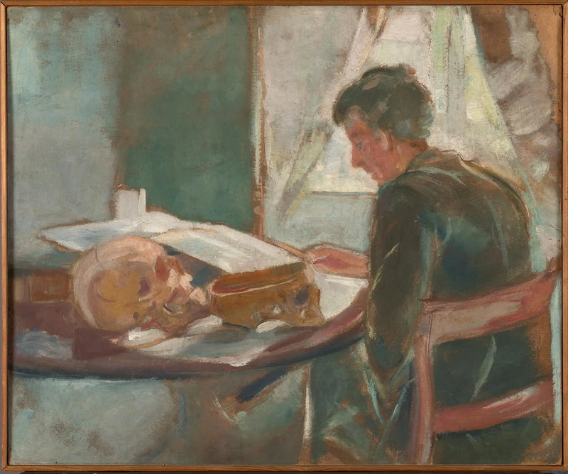 Andreas Munch studying anatomy - Edvard Munch