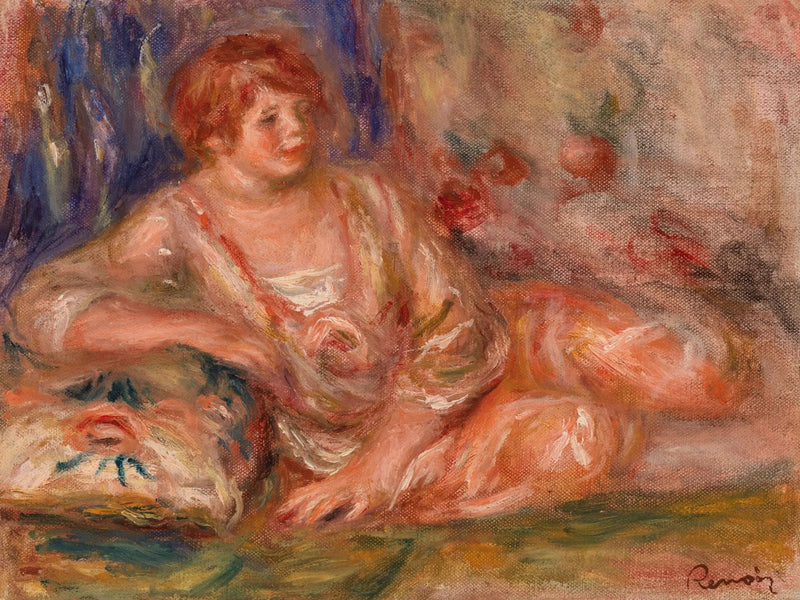 Andrée in Pink, Reclining (Andrée in Pink Extended) - Pierre-Auguste Renoir