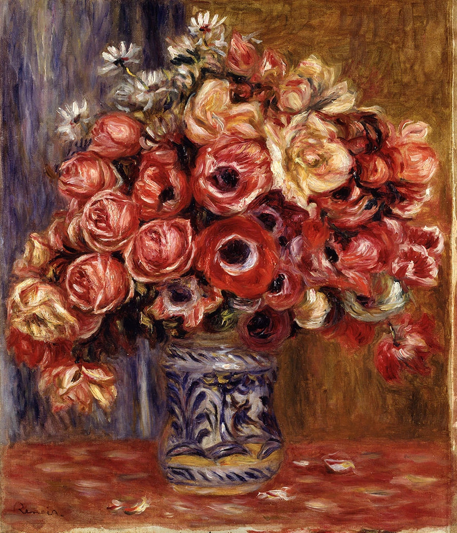 Anemones and Roses - Pierre-Auguste Renoir