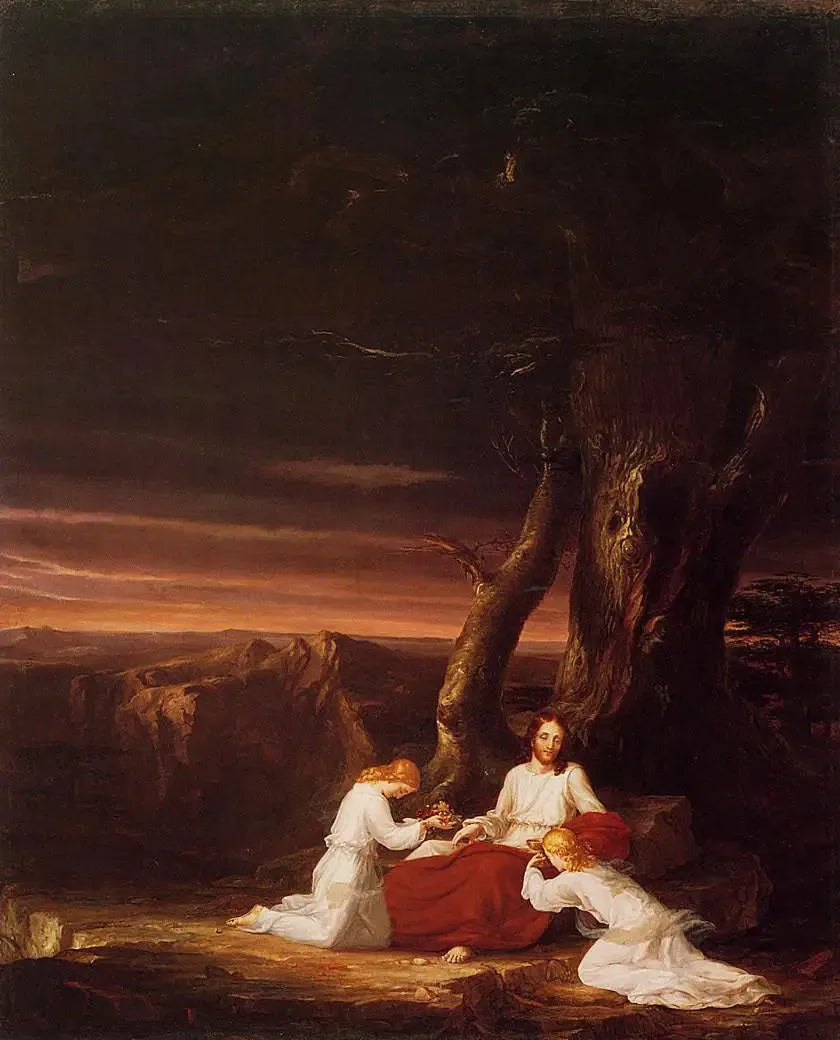 Angels se dévouant au Christ dans la nature - Thomas Cole