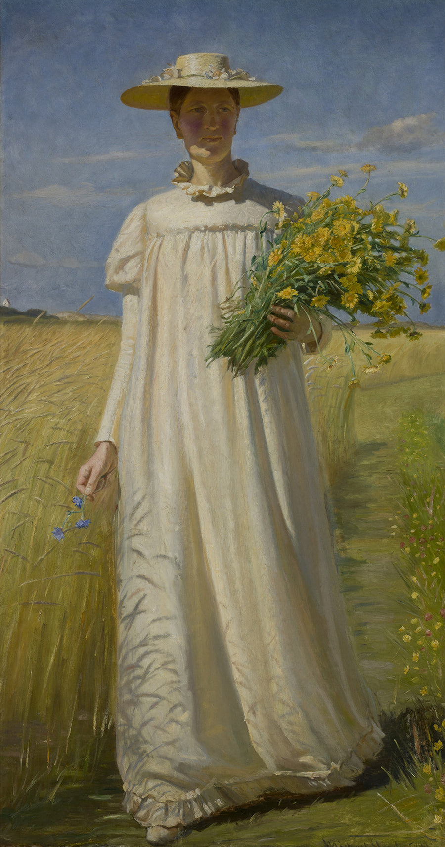 Anna Ancher back from the fields - Michael Peter Ancher