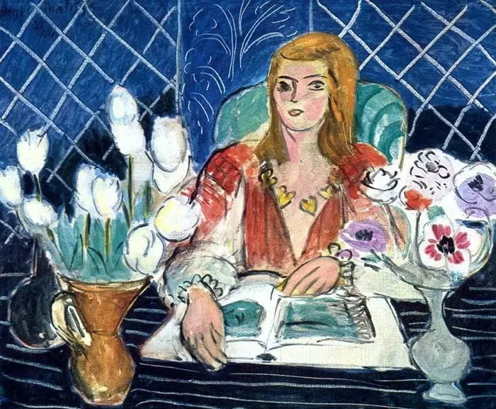 Annelies, white tulips and anemones - Henri Matisse