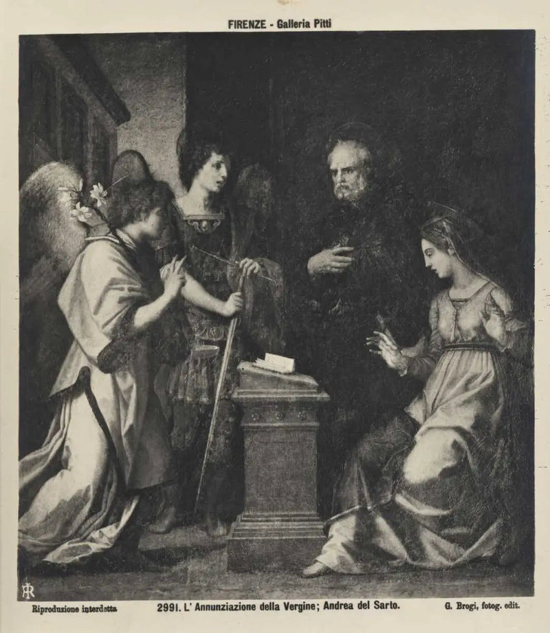 Annunciation with Saints Michael the Archangel and Gozzoli - Andrea del Sarto