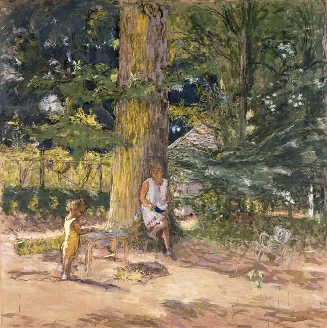 Antoinette David-Weill and her nephew Maurice Lambiotte at Mareil-le-Guyon, project - Édouard Vuillard