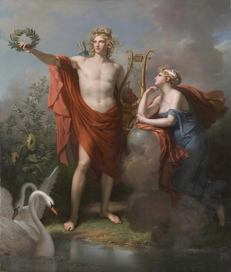 Apollo, God of Light, Eloquence, and Fine Arts, accompanied by Urania, Muse presiding over Astronomy - Charles Meynier
