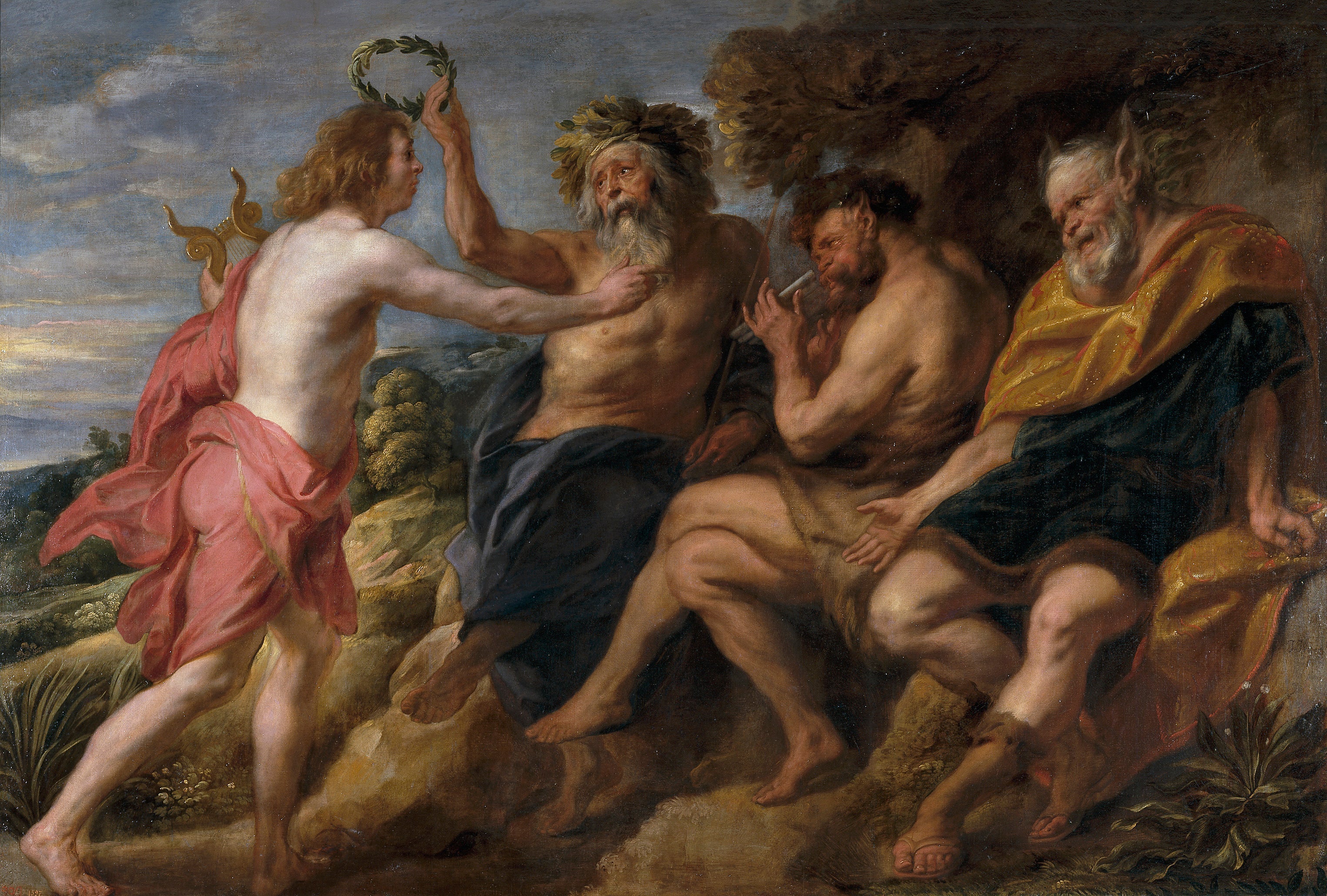 Apollon vainqueur de Pan - Jacob Jordaens image 1 copie peinte à la main à l’huile