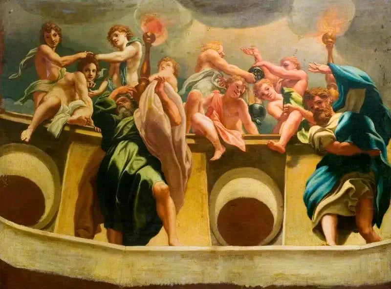 Apostles and Angels at the Assumption (copy of the fresco from the dome of Parma Cathedral) - Antonio da Correggio