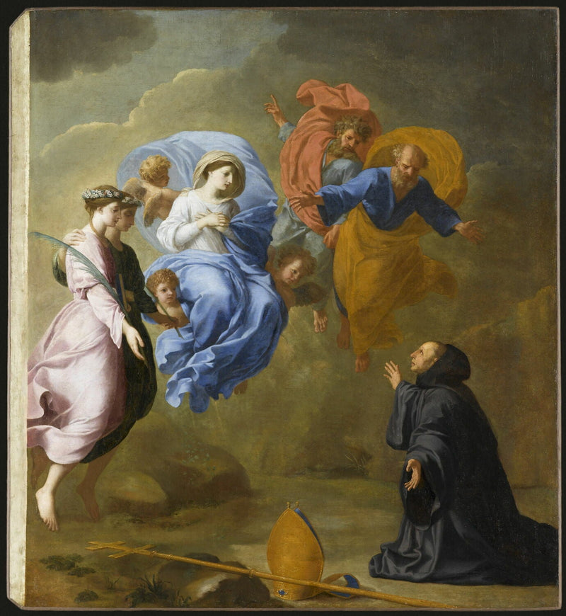 Apparition of the Virgin accompanied by Saint Agnes and Saint Thècle at Saint Martin - Eustache Le Sueur