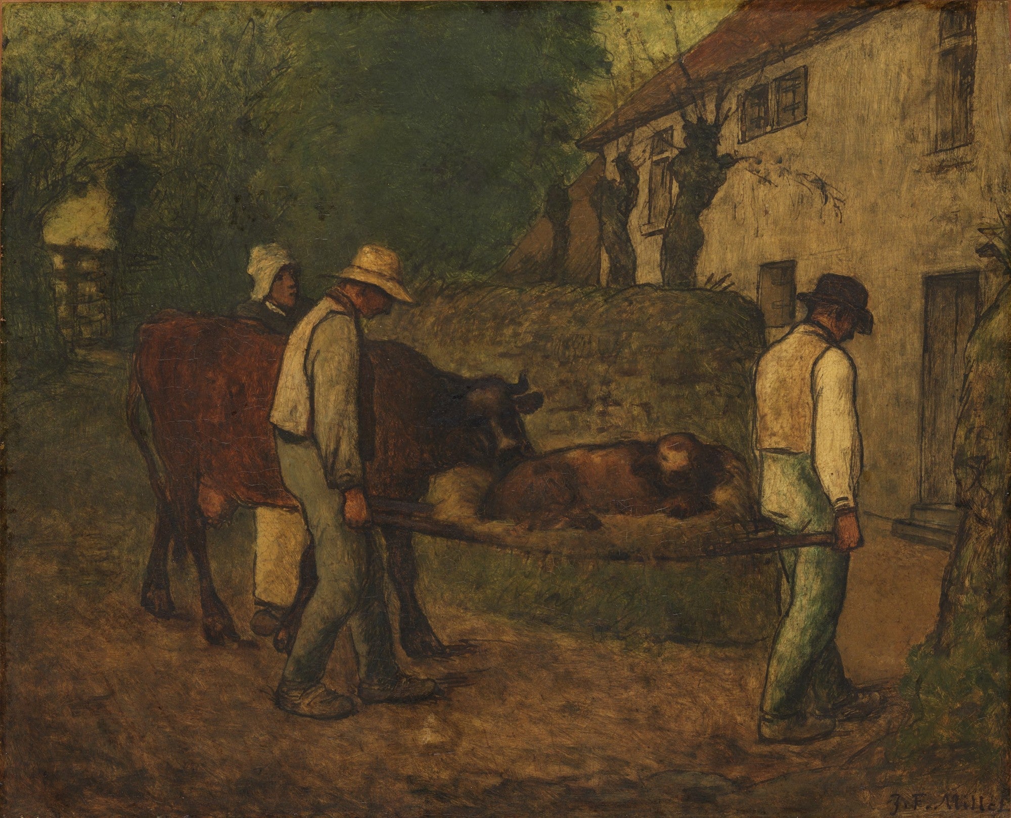 Contribution to the house of the calf born in the fields - Jean-François Millet
