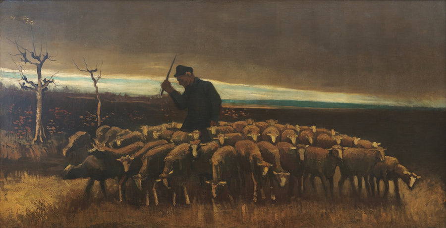 Shepherd with a Flock of Sheep - Vincent van Gogh