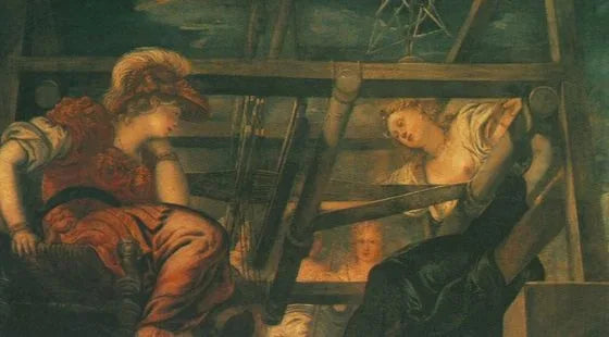 Arachné challenges Minerva in a weaving contest - Jacopo Tintoretto