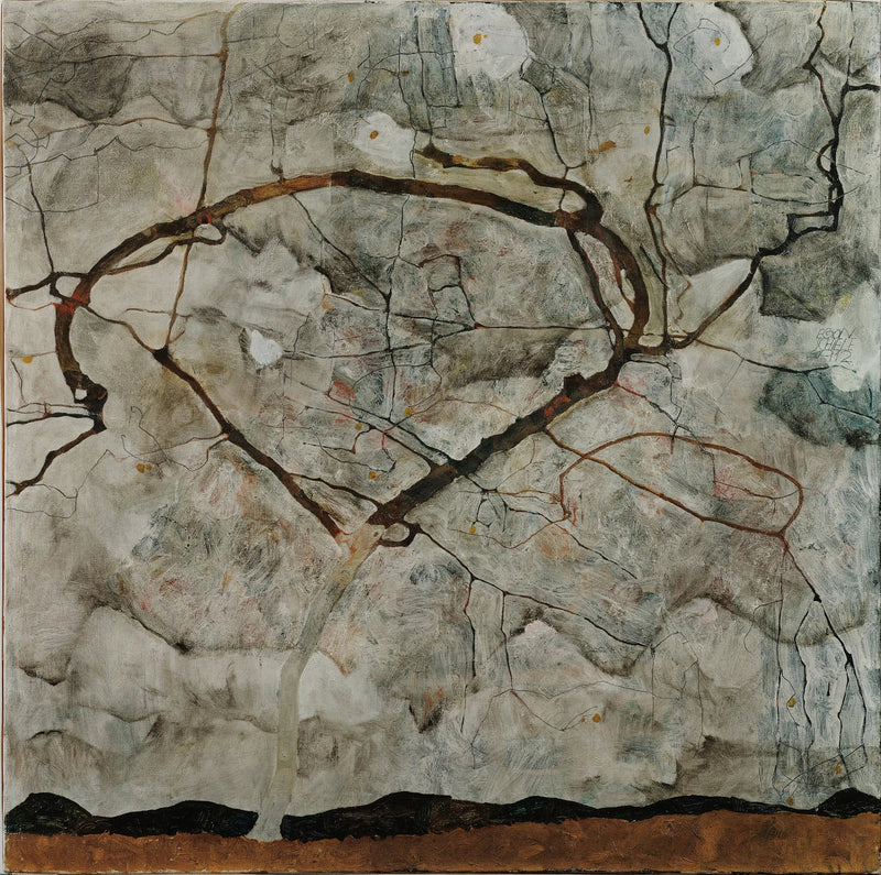 Autumn Tree in the Turbulent Air (Winter Tree) - Egon Schiele