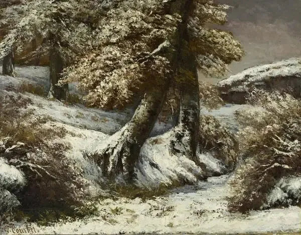 Trees in the snow - Gustave Courbet