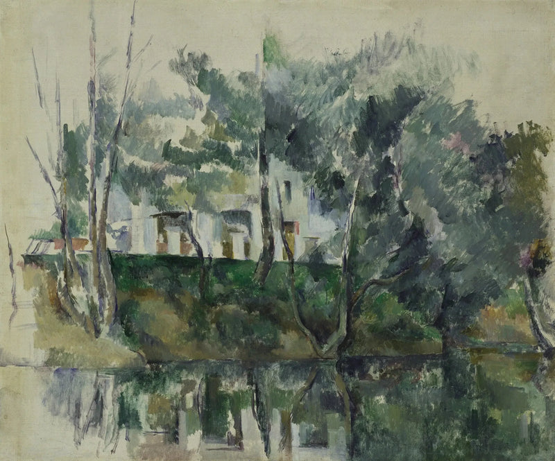 Trees and Houses by the Water - Paul Cézanne