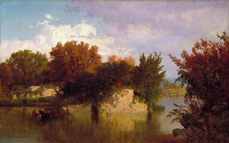 Trees along the stream in autumn - William Trost Richards