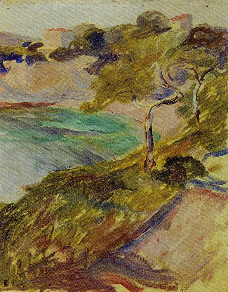 Arbres près de la Méditerranée - Edvard Munch image 1 reproduction artisanale de tableau