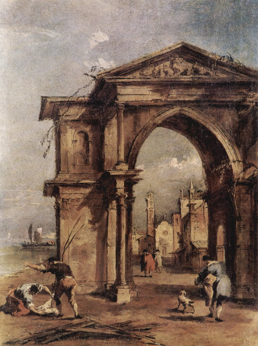 Fantastic Arche with Human Figures - Francesco Guardi