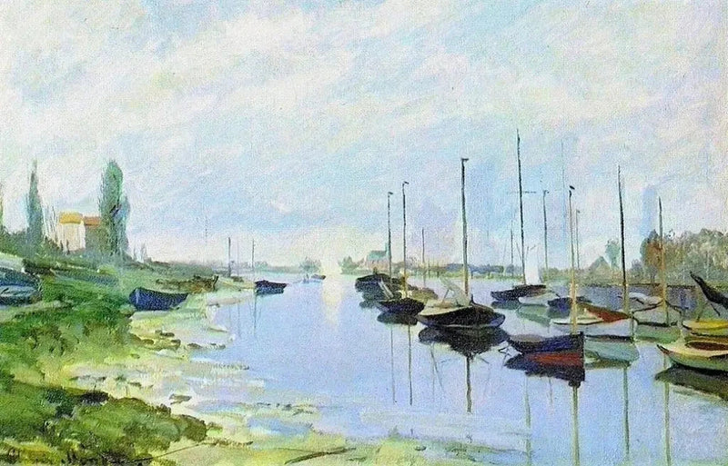 Argenteuil, boats along the bank W226 - Claude Monet