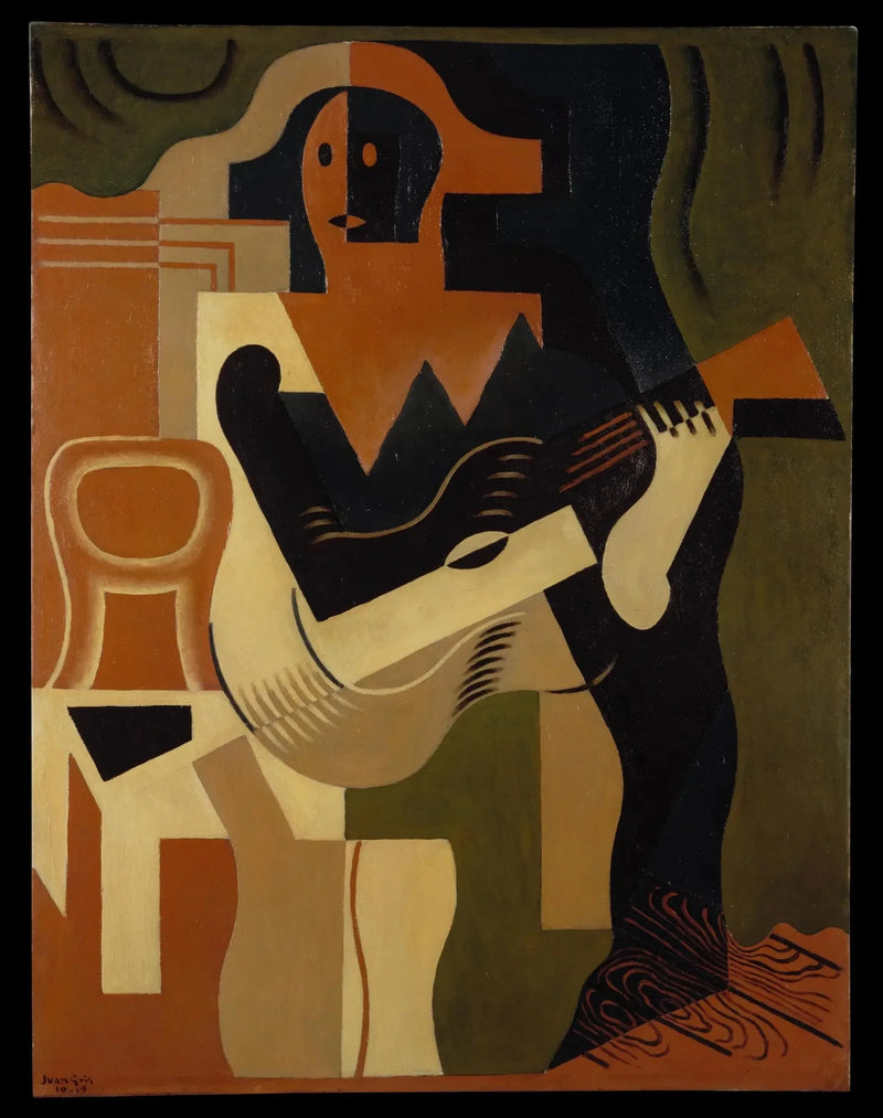 Sitting Harlequin with a Guitar - Juan Gris