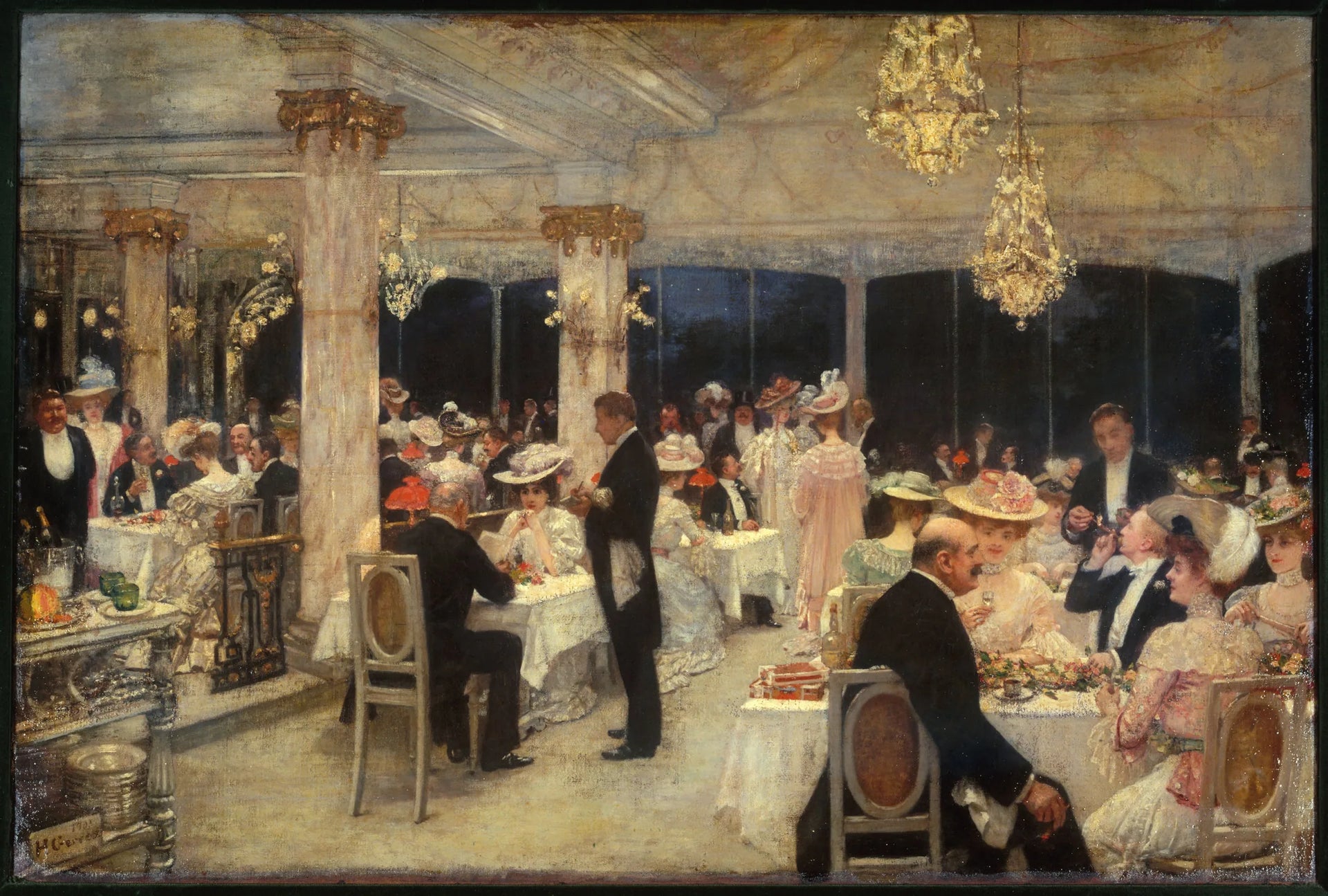 Armenonville, le soir du Grand-Prix - Henri Gervex image 1 reproduction de peinture à l’huile