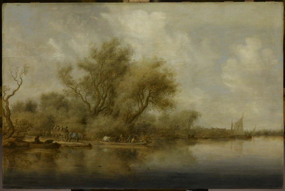 L'Arrivée du bac - Salomon van Ruysdael