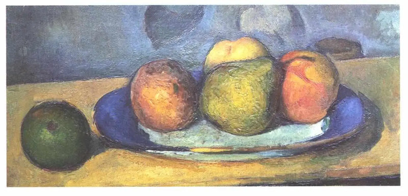 Plate with blue rim and fruits - Paul Cézanne