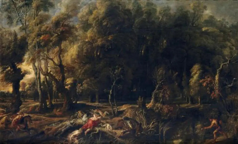 Atalante and Meleager hunting the Calydonian boar - Peter Paul Rubens