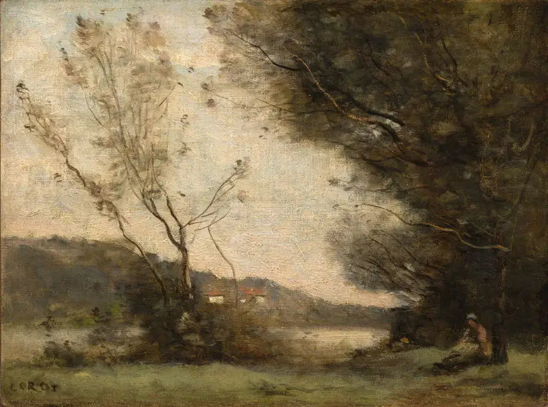 Along the Riverbank - Jean-Baptiste Camille Corot