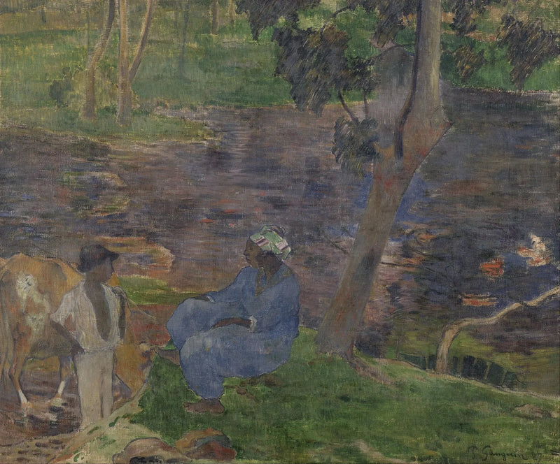 At the Edge of the River - Paul Gauguin