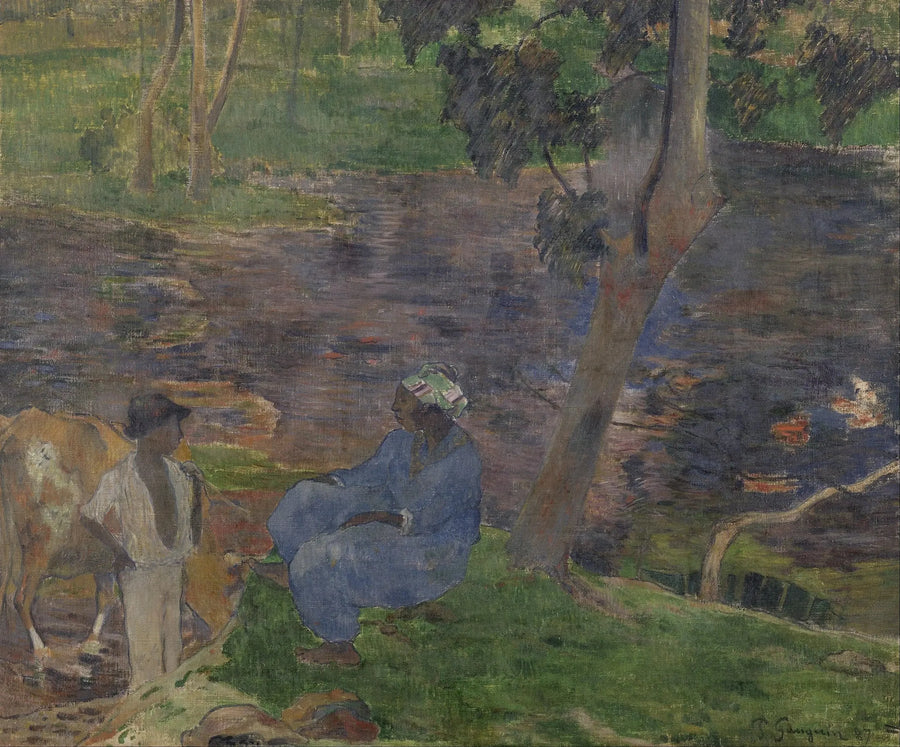 At the Edge of the River - Paul Gauguin