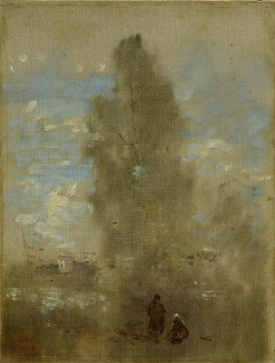 At the edge of the lake - Jean-Baptiste Camille Corot