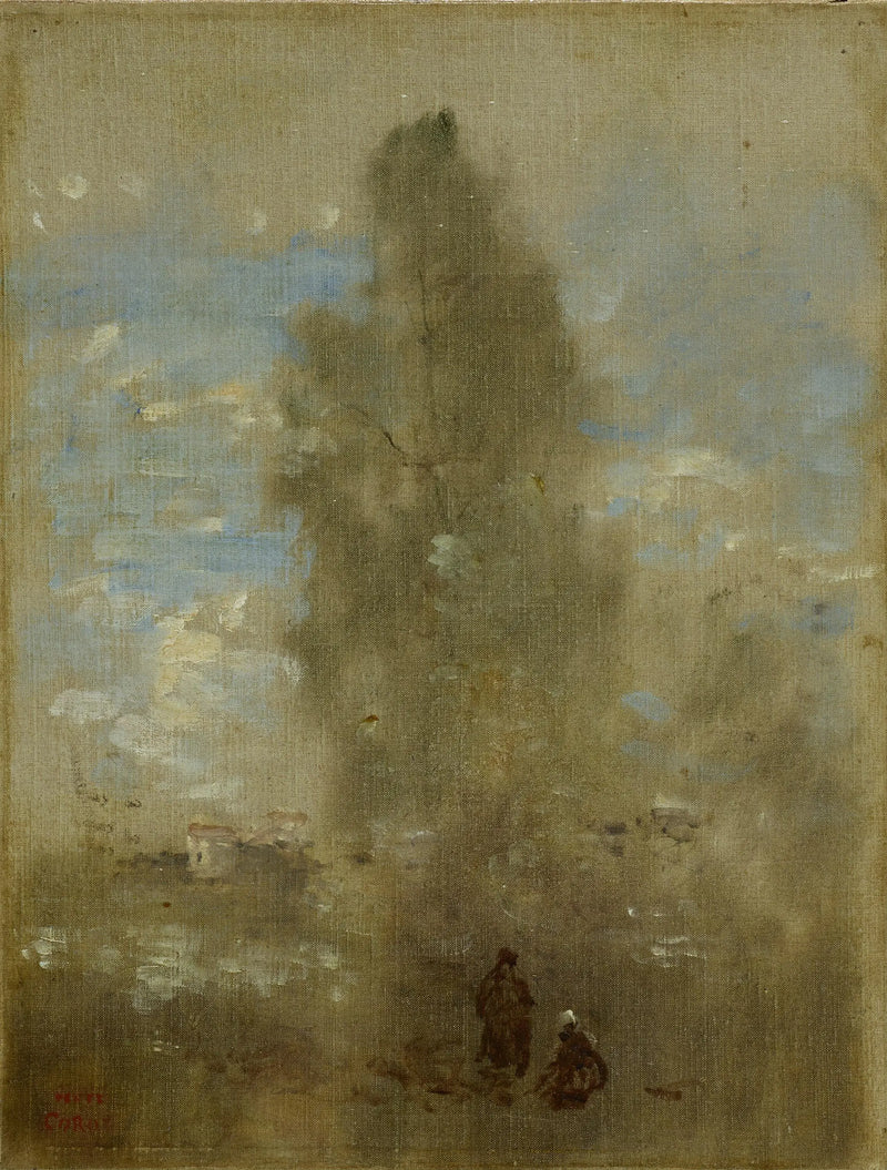 At the edge of the lake - Jean-Baptiste Camille Corot