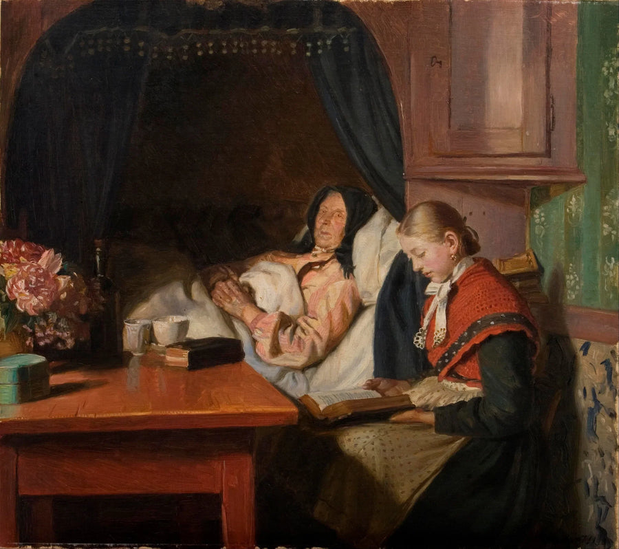 At the bedside of a sick man - Michael Peter Ancher