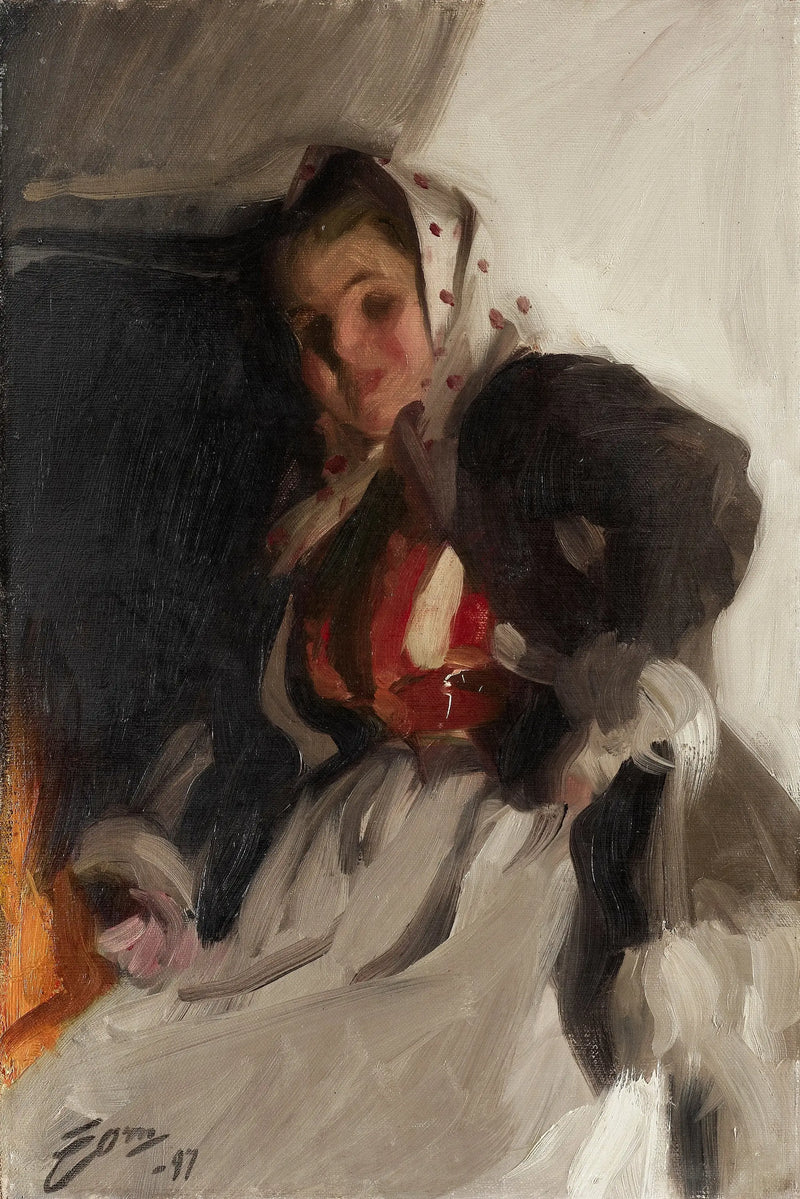 By the fireside - Anders Zorn