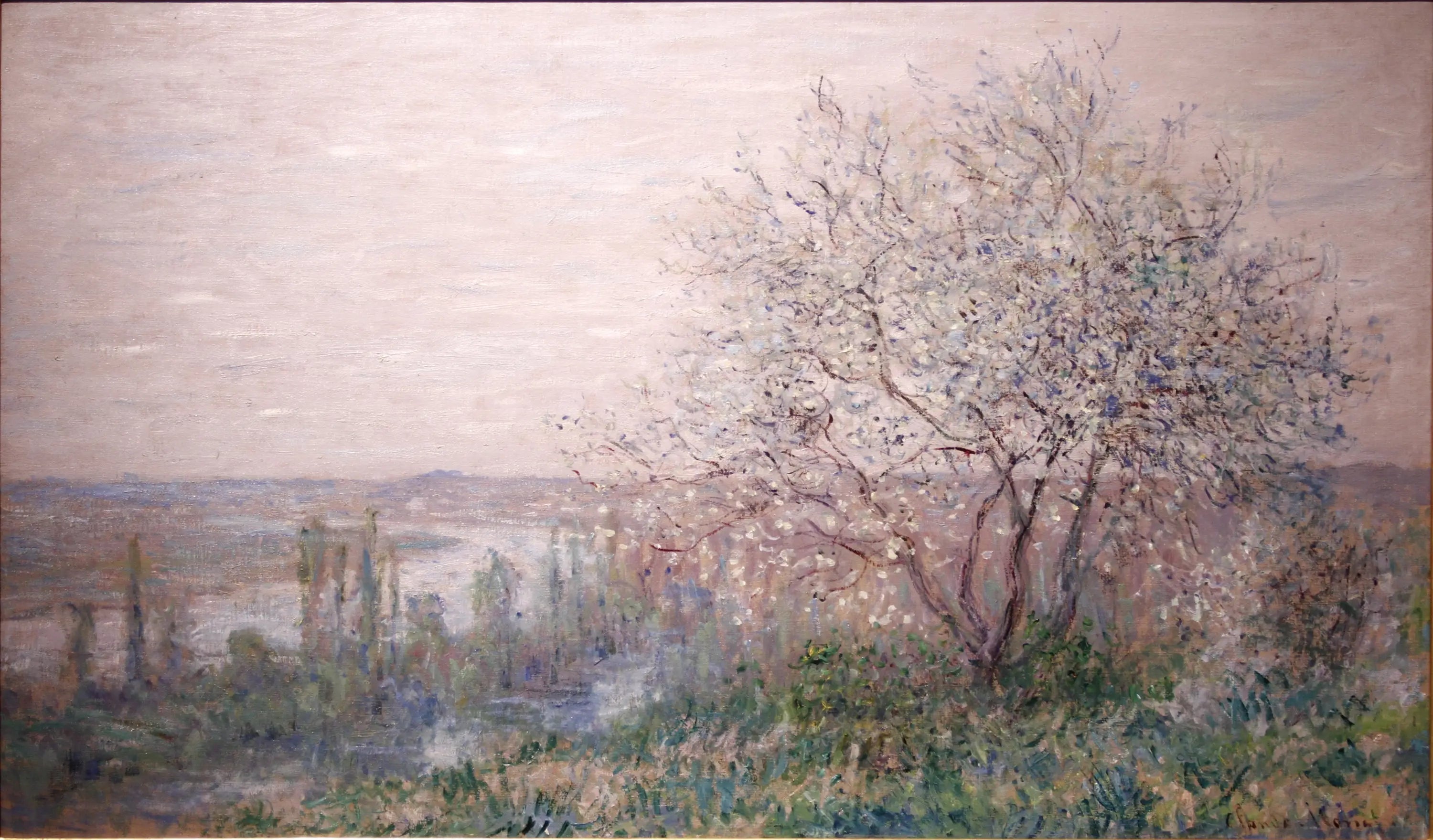 Au dessus de Vétheuil, effet de printemps - Claude Monet image 1 reproduction artisanale de tableau