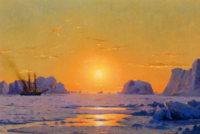 Off the coast of Greenland under the midnight sun - William Bradford