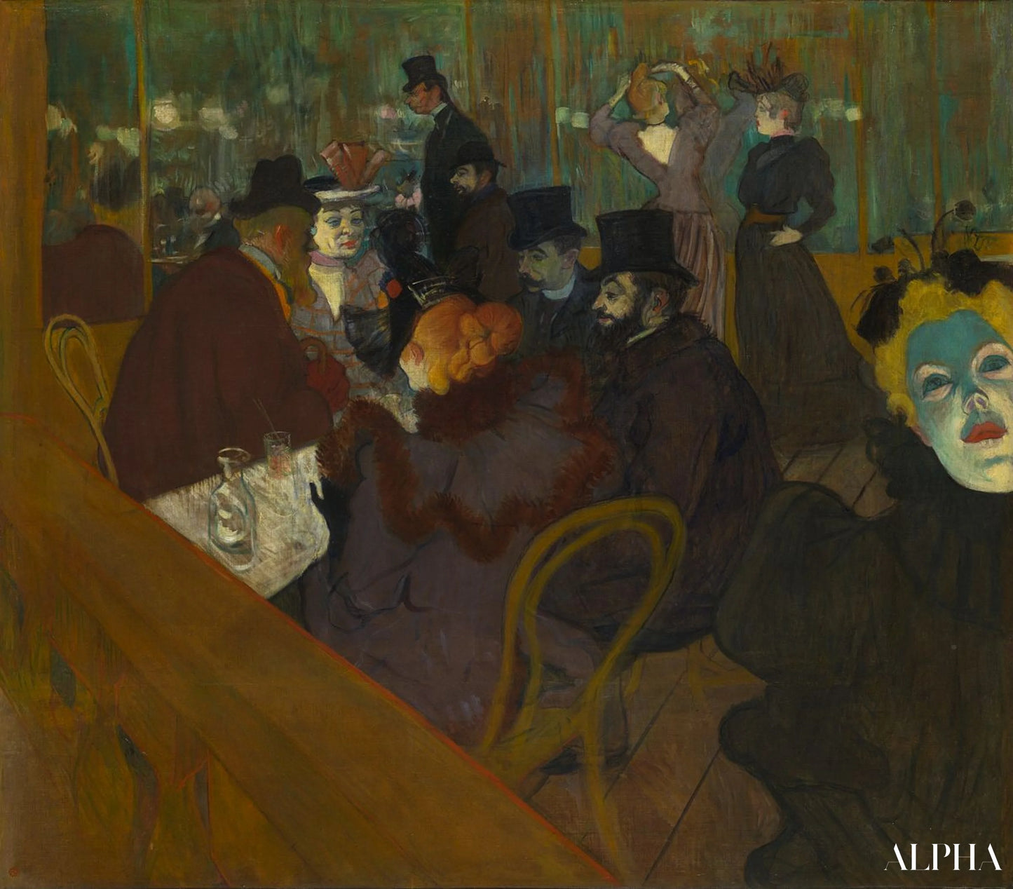 Reproduction du tableau « Au Moulin Rouge - Toulouse Lautrec » par Alpha Reproduction en peinture à l’huile