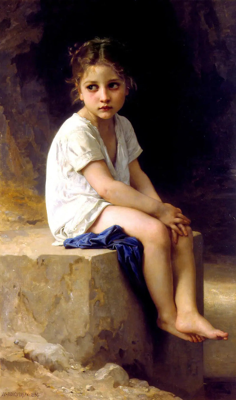 At the Foot of the Cliff - Bouguereau