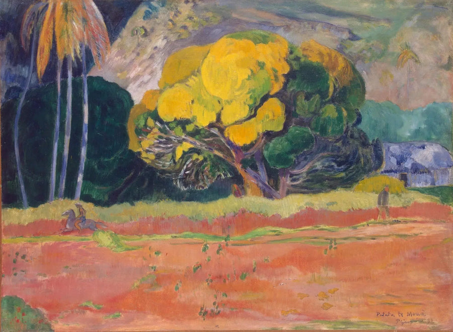At the Foot of the Mountain - Paul Gauguin