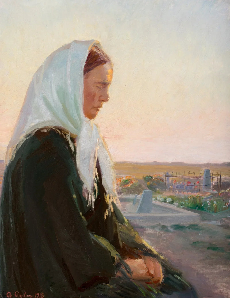 At the foot of the grave. - Anna Ancher